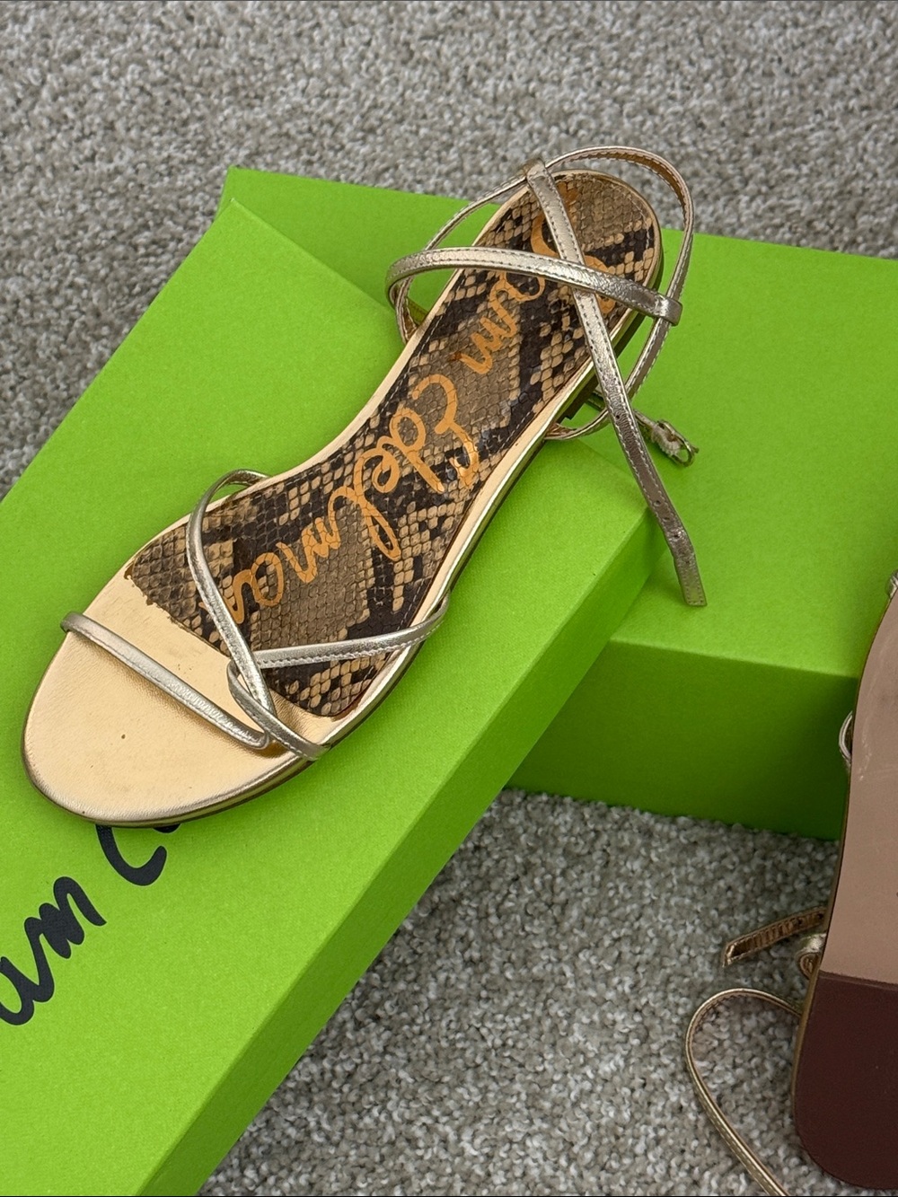 Gorgeous soft gold Sam Edelman Metallic Gold Strappy Sandals